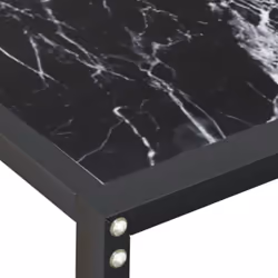 vidaXL Console Table Black Marble Tempered Glass Home End Hall Porch Table - Additional view 5