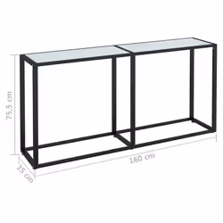 vidaXL Console Table White Marble Tempered Glass Home End Hall Porch Table - Additional view 6