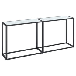 vidaXL Console Table White Marble Tempered Glass Home End Hall Porch Table