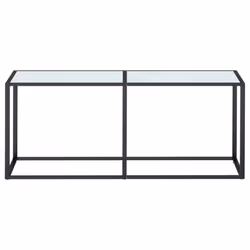 vidaXL Console Table White Marble Tempered Glass Home End Hall Porch Table