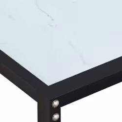 vidaXL Console Table White Marble Tempered Glass Home End Hall Porch Table - Additional view 5
