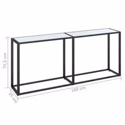 vidaXL Console Table White Marble Tempered Glass Home End Hall Porch Table - Additional view 6