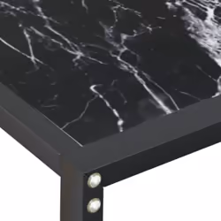 vidaXL Console Table Black Marble Tempered Glass Home End Hall Porch Table - Additional view 5