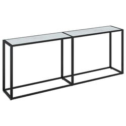 vidaXL Console Table White Marble Tempered Glass Home End Hall Porch Table