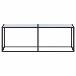 vidaXL Console Table White Marble Tempered Glass Home End Hall Porch Table