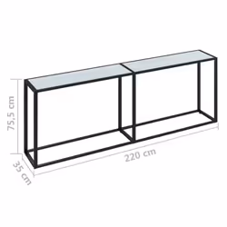 vidaXL Console Table White Marble Tempered Glass Home End Hall Porch Table