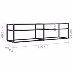 vidaXL TV Cabinet White Marble Tempered Glass Stereo Hifi Cabinet TV Stand - Additional view 6