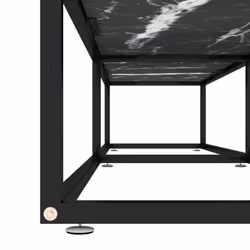 vidaXL TV Cabinet Black Marble Tempered Glass Stereo Hifi Cabinet TV Stand - Additional view 5
