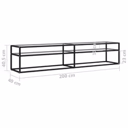 vidaXL TV Cabinet Transparent Tempered Glass Home Stereo Hifi Cabinet TV Stand - Additional view 3