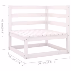vidaXL Garden Lounge Set Outdoor Furniture Set 6 Piece White Solid Wood Pine - Additional view 6