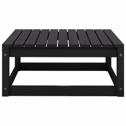 vidaXL Solid Pinewood Garden Lounge Set 8 Piece Black Outdoor Seat Furniture