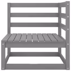 vidaXL Solid Pinewood Garden Lounge Set 6 Piece Grey Outdoor Seat Furniture