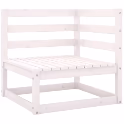 vidaXL Solid Pinewood Garden Lounge Set 7 Piece White Outdoor Seat Furniture