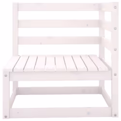 vidaXL Solid Pinewood Garden Lounge Set 7 Piece White Outdoor Seat Furniture
