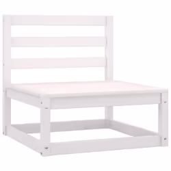 vidaXL Solid Pinewood Garden Lounge Set 7 Piece White Outdoor Seat Furniture - Additional view 4