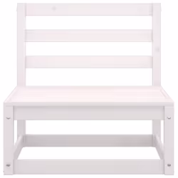 vidaXL Solid Pinewood Garden Lounge Set 7 Piece White Outdoor Seat Furniture - Additional view 5
