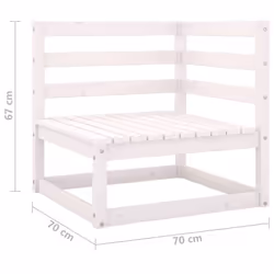 vidaXL Solid Pinewood Garden Lounge Set 7 Piece White Outdoor Seat Furniture - Additional view 6