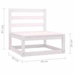 vidaXL Solid Pinewood Garden Lounge Set 7 Piece White Outdoor Seat Furniture - Additional view 7
