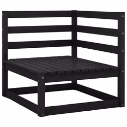 vidaXL Garden Lounge Set Outdoor Furniture Set 5 Piece Black Solid Wood Pine