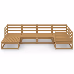 vidaXL Solid Pinewood Garden Lounge Set 6 Piece Honey Brown Wooden Furniture