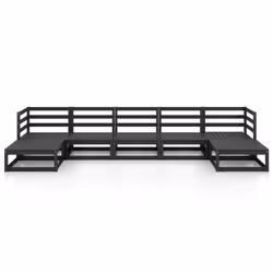 vidaXL Solid Pinewood Garden Lounge Set 7 Piece Wooden Furniture Sofa Set