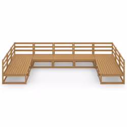 vidaXL Solid Pinewood Garden Lounge Set 9 Piece Wooden Furniture Sofa Set