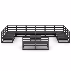 vidaXL Solid Pinewood Garden Lounge Set 13 Piece Wooden Furniture Sofa Set