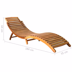 vidaXL 2x Solid Acacia Wood Sun Loungers Outdoor Seating Day Sun Beds Garden - Additional view 5