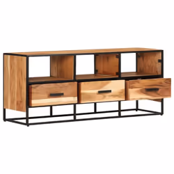 vidaXL Solid Acacia Wood TV Cabinet Wooden Lowboard Stereo Plasma Hifi Cabinet