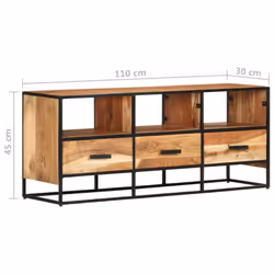 vidaXL Solid Acacia Wood TV Cabinet Wooden Lowboard Stereo Plasma Hifi Cabinet - Additional view 7