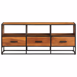 vidaXL Solid Acacia Wood TV Cabinet Wooden Lowboard Stereo Plasma Hifi Cabinet - Additional view 4
