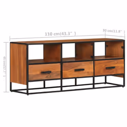 vidaXL Solid Acacia Wood TV Cabinet Wooden Lowboard Stereo Plasma Hifi Cabinet - Additional view 8
