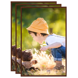 vidaXL 3x Photo Frames Collage for Wall/Table Bronze MDF Home Poster Frame