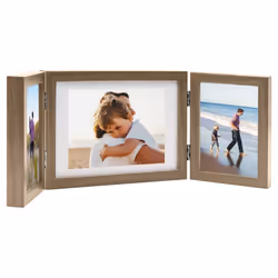 vidaXL Trifold Photo Frame Collage Picture Frame 22x15/28x18cm Multi Colours - light brown, 22 x 15 cm