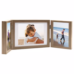 vidaXL Trifold Photo Frame Collage Picture Frame 22x15/28x18cm Multi Colours - light brown, 28 x 18 cm