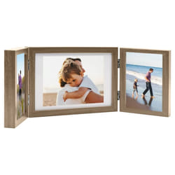 vidaXL Trifold Photo Frame Collage Picture Frame 22x15/28x18cm Multi Colours - light brown, 28 x 18 cm
