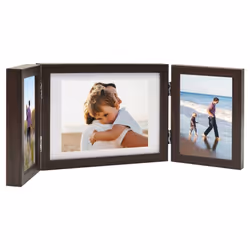 vidaXL Trifold Photo Frame Collage Picture Frame 22x15/28x18cm Multi Colours - dark brown, 22 x 15 cm