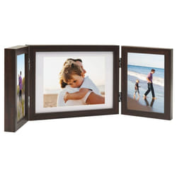 vidaXL Trifold Photo Frame Collage Picture Frame 22x15/28x18cm Multi Colours - dark brown, 22 x 15 cm