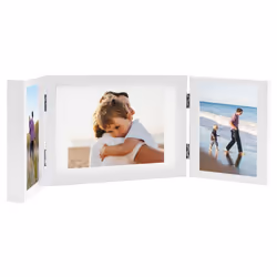vidaXL Trifold Photo Frame Collage Picture Frame 22x15/28x18cm Multi Colours - white, 28 x 18 cm