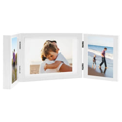 vidaXL Trifold Photo Frame Collage Picture Frame 22x15/28x18cm Multi Colours - white, 28 x 18 cm