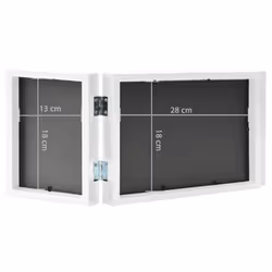 vidaXL Trifold Photo Frame Collage Picture Frame 22x15/28x18cm Multi Colours - white, 28 x 18 cm