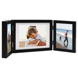 vidaXL Trifold Photo Frame Collage Picture Frame 22x15/28x18cm Multi Colours - black, 22 x 15 cm