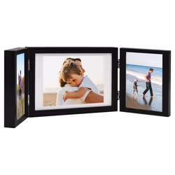 vidaXL Trifold Photo Frame Collage Picture Frame 22x15/28x18cm Multi Colours - black, 28 x 18 cm