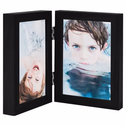 ) vidaXL Bifold Photo Frame Collage Picture Frame Multi Colours Multi Sizes - black, 2 x (13 x 18 cm