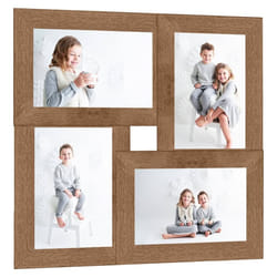 ) vidaXL Collage Photo Frame MDF for 4x(13x18 cm)/4x(10x15 cm) Multi Colours - light brown, 4 x (10 x 15 cm