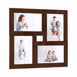 ) vidaXL Collage Photo Frame MDF for 4x(13x18 cm)/4x(10x15 cm) Multi Colours - dark brown, 4 x (10 x 15 cm