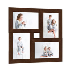 ) vidaXL Collage Photo Frame MDF for 4x(13x18 cm)/4x(10x15 cm) Multi Colours - dark brown, 4 x (10 x 15 cm