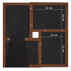 ) vidaXL Collage Photo Frame MDF for 4x(13x18 cm)/4x(10x15 cm) Multi Colours - dark brown, 4 x (10 x 15 cm