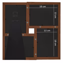 ) vidaXL Collage Photo Frame MDF for 4x(13x18 cm)/4x(10x15 cm) Multi Colours - dark brown, 4 x (13 x 18 cm - Additional view 7