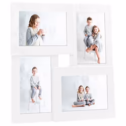 ) vidaXL Collage Photo Frame MDF for 4x(13x18 cm)/4x(10x15 cm) Multi Colours - white, 4 x (10 x 15 cm